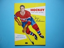 MOLSON'S 1950'S NHL FRENCH HOCKEY BOOKLET JEAN BELIVEAU MONTREAL CANADIENS SHARP