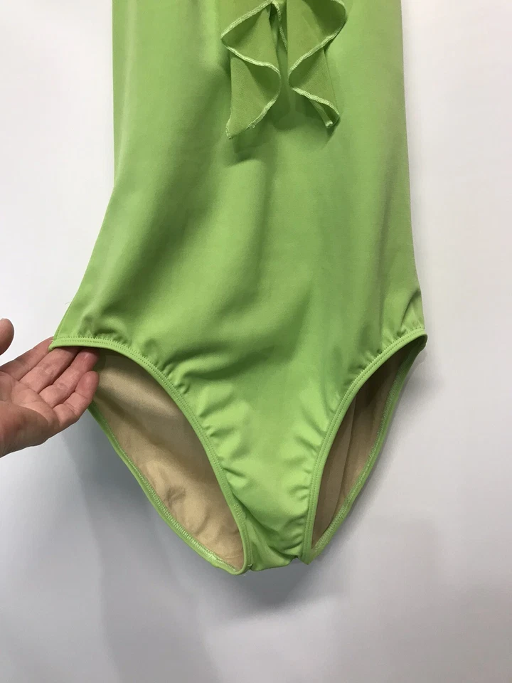 Traje de baño Shape FX Swim One Pc Halter verde con volantes talla 8 Foto 3 de 4