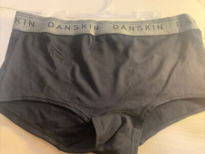 Danskin Boyshort Panty Underwear Large Black Nylon Spandex