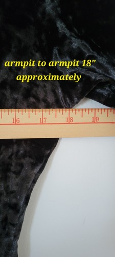 Victoria's Secret Black Velvet Plunge V Open Back Bodysuit Sleeved Size M/L - Picture 3 of 8