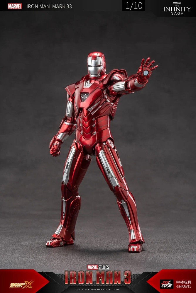 ZD TOYS IRON MAN MARK 33 MK33 SILVER CENTURION ACTION FIGURE