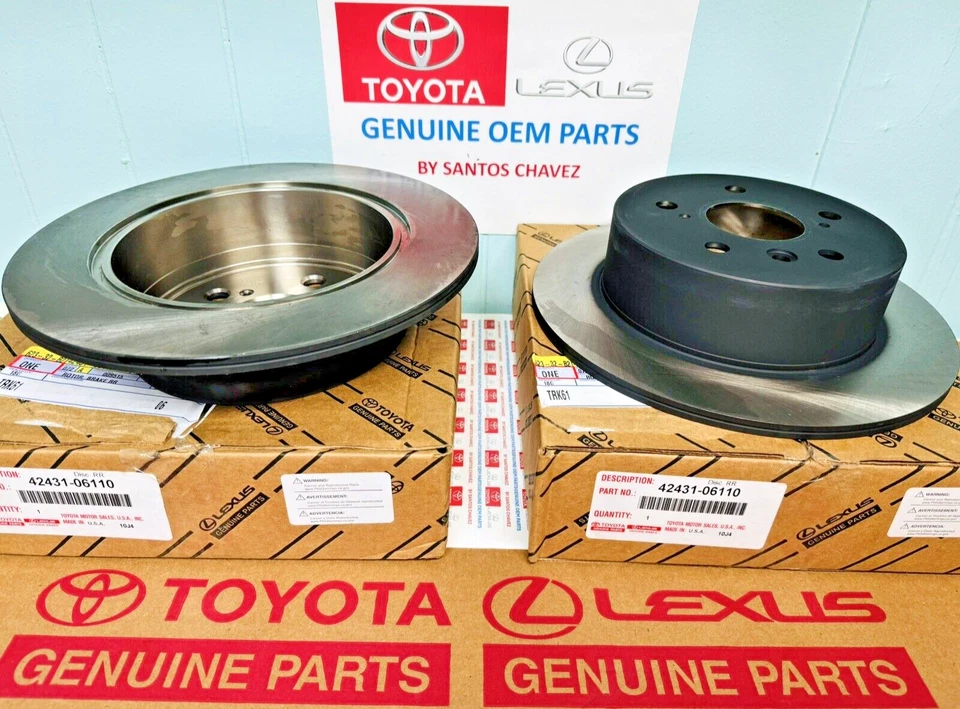 Kit de rotor y pastillas de freno de disco de freno trasero Lexus ES350 X2 2007-2012 PIEZA ORIGINAL OEM Foto 4 de 4