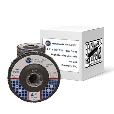Industrial-Grade 4.5'' Flap Discs - 100 Pack Zirconia Grinding Wheels, 40 Grit