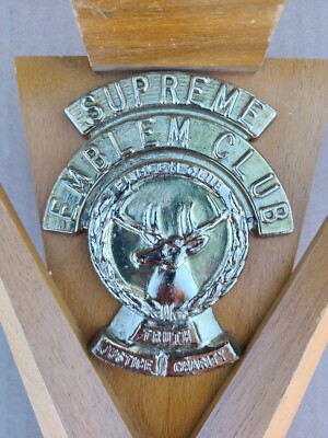 Supreme Emblem Club Metal Shield and Wooden trophy.
