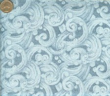 PRETTY LIGHT BLUE SWIRLS - COTTON FABRIC - 4 YARDS