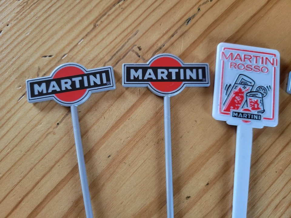 LOT 5 TOUILLEURS AGITATEURS PUBLICITAIRES MARTINI ROSSO ALCOOL APÉRITIF BISTROT - Photo 2/4