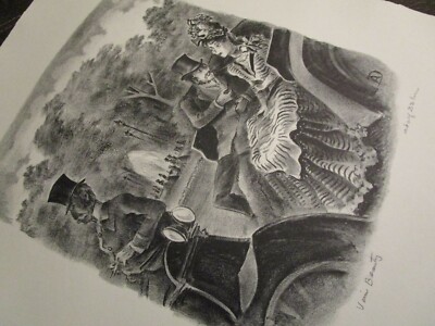 Adolph Dehn pencil signed Lithograph 1945 ed 250 Vain Beauty