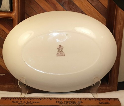 Ridgway Ironstone England ESPRESSO Mid Century Modern Brown 12" Oval Platter - Picture 4 of 5
