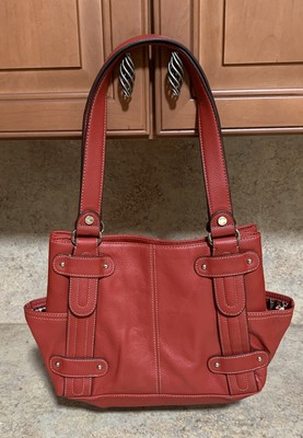 tignanello red leather purse