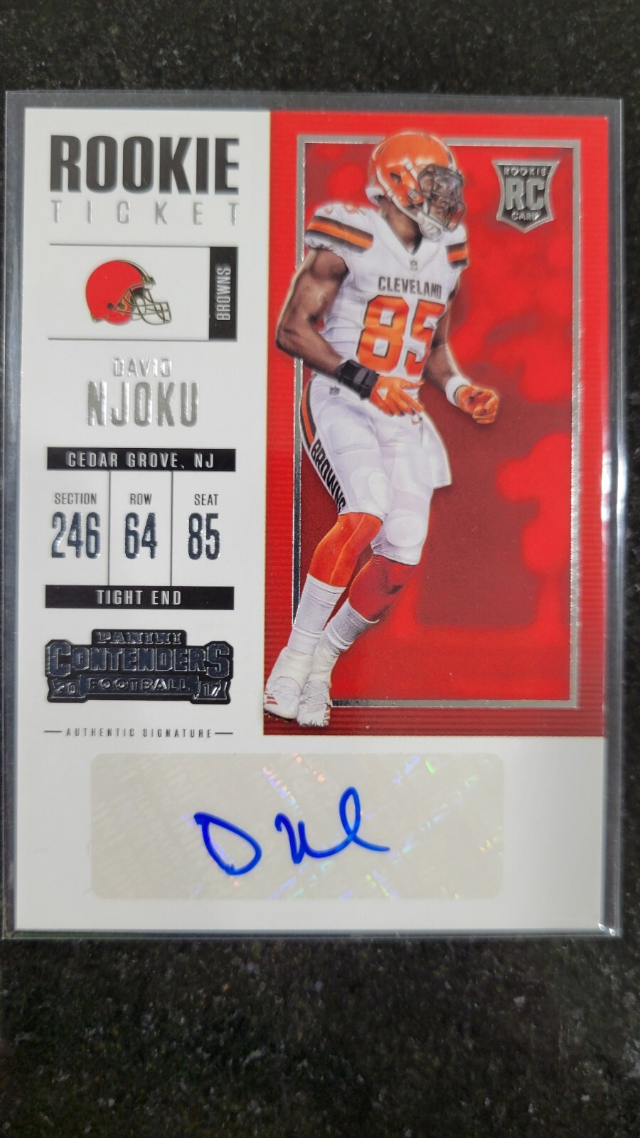 2017 Panini Contenders  Rookie Ticket #114 David Njoku AUTO