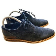 B2 Main Street Mens Blue Suede Oxfords Size 7 EUC