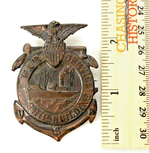 Insignia rara de constructores navales de servicio de guerra de la Segunda Guerra Mundial - Imagen 2 de 3