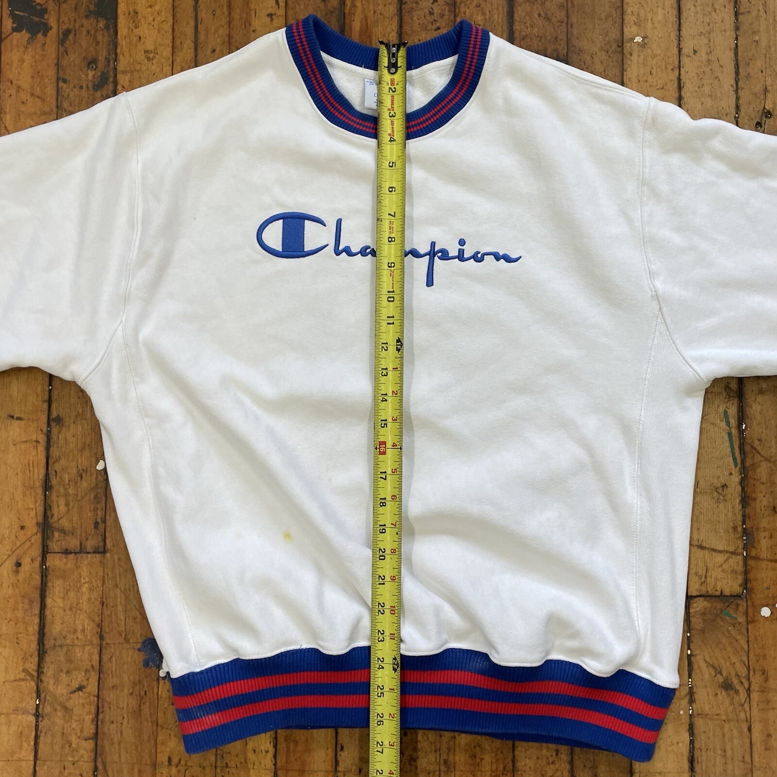 CHAMPION REVERSE WEAVE ~ Large White Script Logo … - image 5