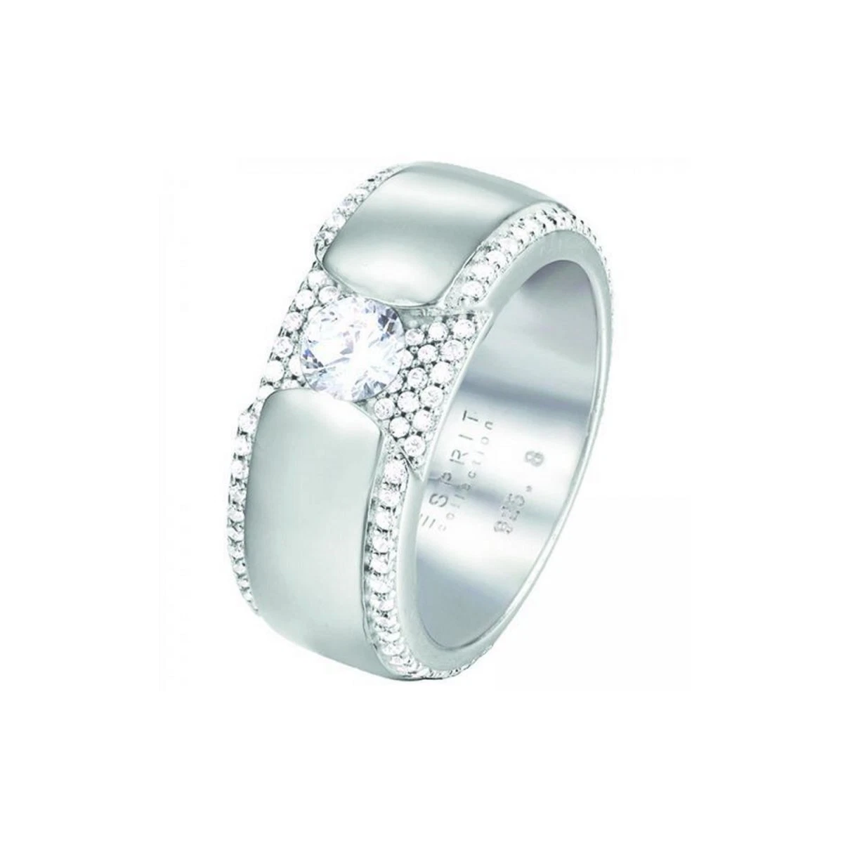 ESPRIT Anello da Donna in Argento con Zirconia Cubica, Placcato in Oro Rosa, Misura 13 : Esprit