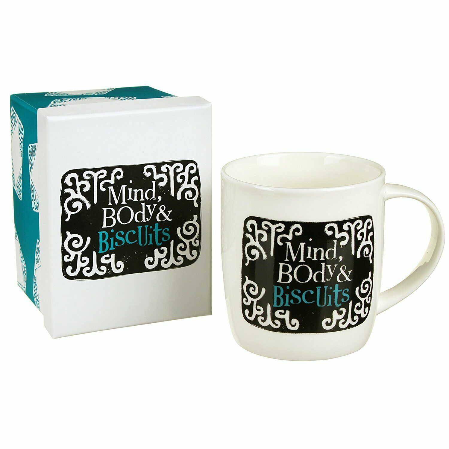 Bright Side - Mind, Body & Biscuits Boxed Mug, funny gift Mug Present him her