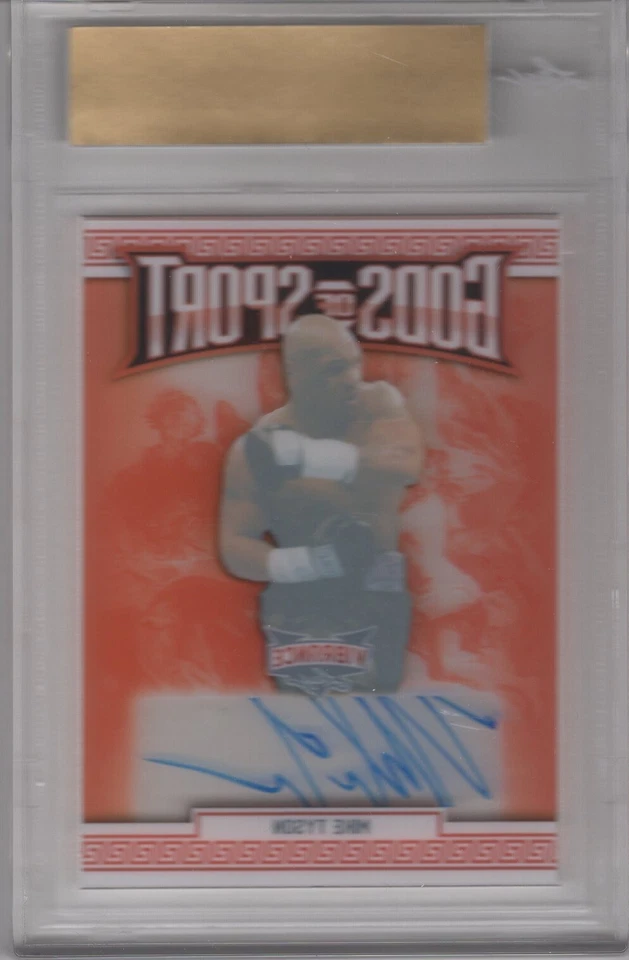MIKE TYSON 2022 LEAF VIBRANCE GODS OF SPORT CLEAR RED PROOF AUTO 1/1 **BOXING** - Image 2 of 2