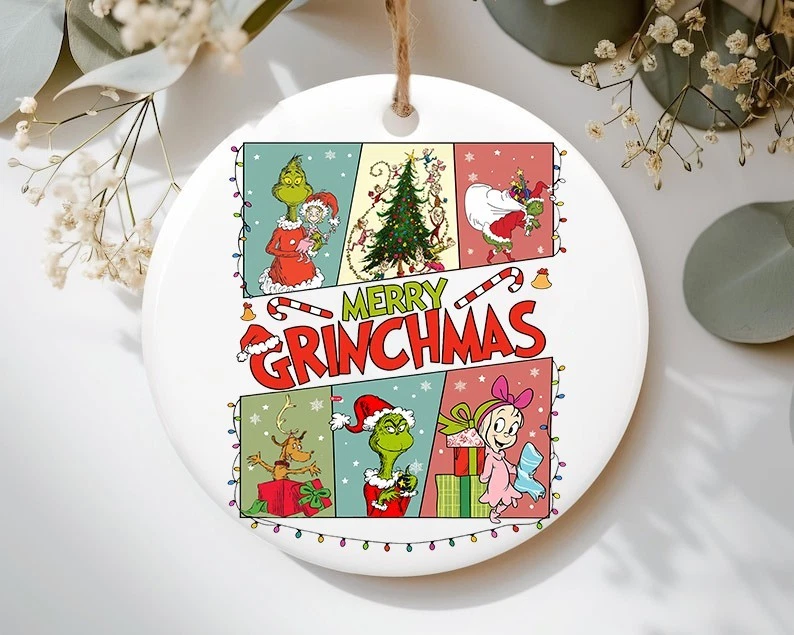 Merry Grin Ceramic Ornament