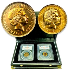 2000 Millennium Gold Sovereign & Half-Sovereign 2-Coin Set PCGS MS68 w/Case BG68