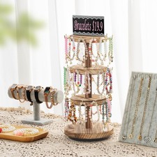 NEW  360 Rotating Earring Display Stands w/50 Earring Holder Cards