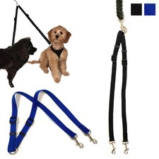 Dual Double Dog Leash No Tangle Coupler Heavy Duty For Two Dogs Walking