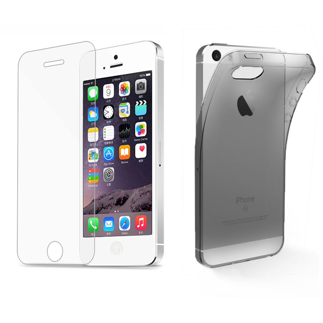 Hülle Schutzfolie für iPhone SE 5s 5 TPU Case Silikon Bumper Tasche Cover