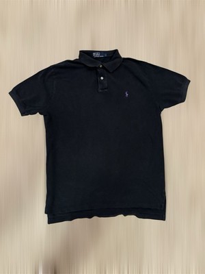 Polo Ralph Lauren Mens Polo Shirt Large Black Pony Classic Fit Short Sleeve M848