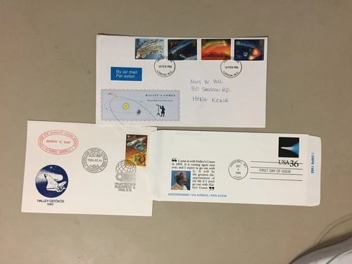 Three SPACE-HALLEY COMET fdc:GB,Hungary,US