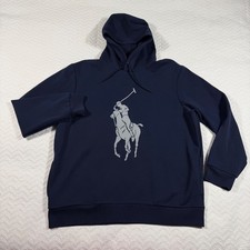 Ralph Lauren Polo Big Pony Hoodie Navy Blue Men's XL Long Sleeve