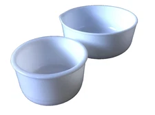 White Mixing Bowls Milk Glass Set of 2 / Large Champion w/Spout / Small unmarked