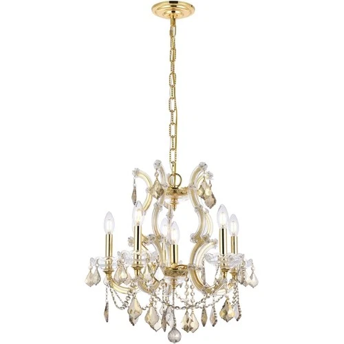 Elegant Lighting Maria Theresa 20" 6 Light Royal Crystal Chandelier - Picture 1 of 9