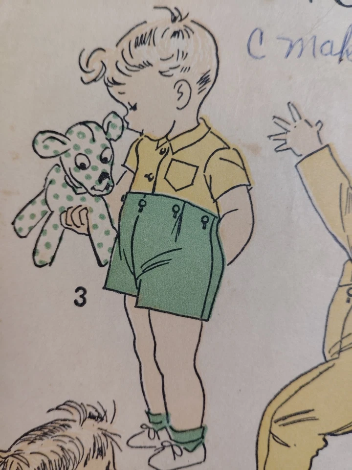 Advance 5276 One Piece Sleeper Pants Suit Sewing Pattern Boys 2 2T VTG Shorts - Image 4 of 4