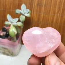 Wholesale Polished Pink crystal Heart Specimen Healing 43-33-23mm A2849