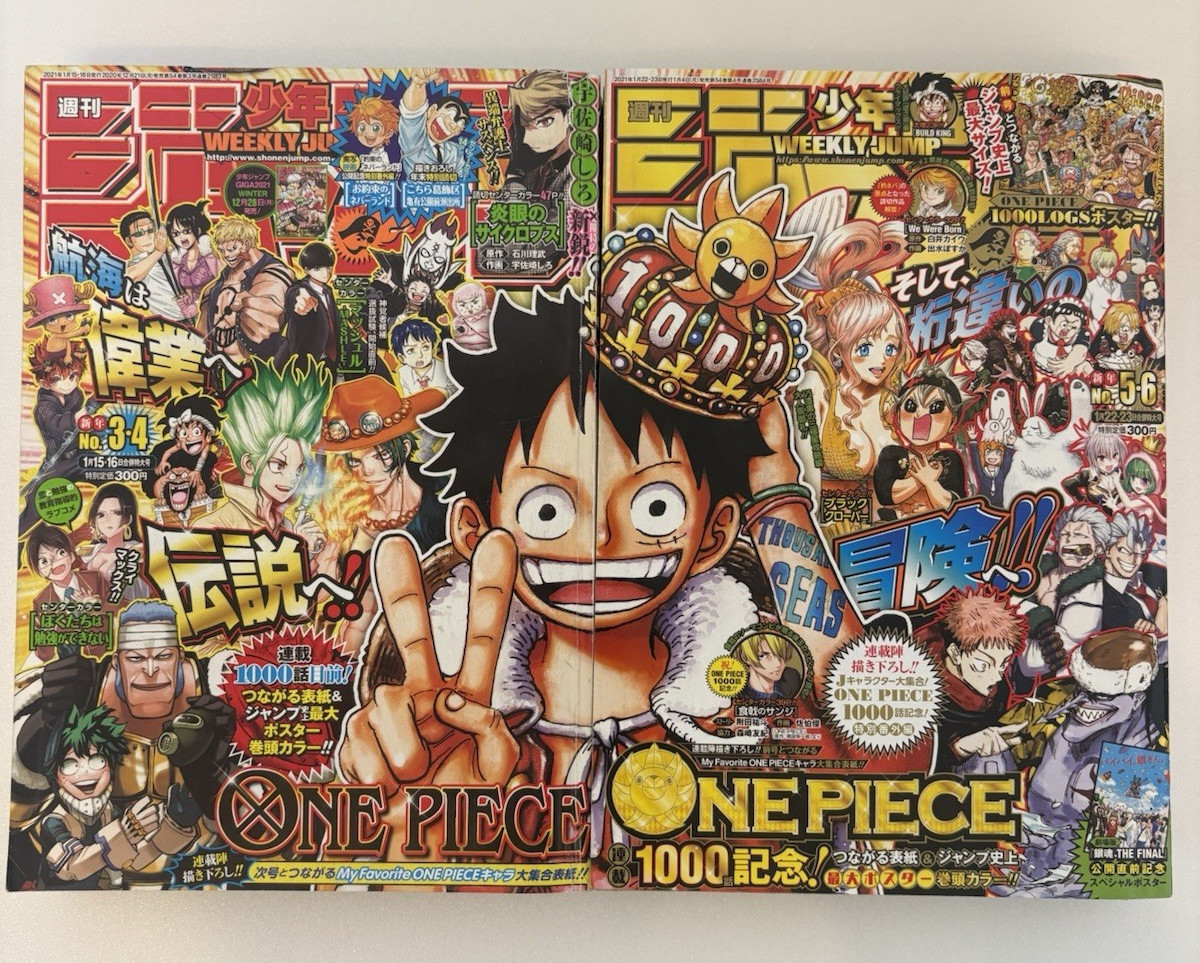 Set Weekly Shonen Jump 2021 Nº3-4 y 5-6 UNA PIEZA Capítulo 1000 2 Carteles Completo