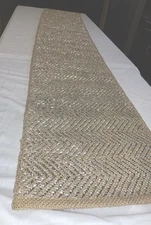 Table Runner Silvery Jute 74” X 13” Made India Domain