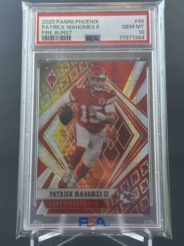 PATRICK MAHOMES PSA 10 FIRE BURST 2020 PANINI PHOENIX #45 NFL KANSAS CITY CHIEFS