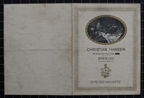 Menükarte Christian Hansen Weingrosshandlung Breslau historisch um 1930 - 第 2/3 張圖片