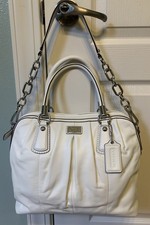 Coach Kristin CL White Pleated Leather Satchel Handbag F15339 New With Tags