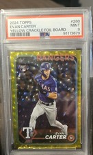 2024 Topps Series 1 Evan Carter #280 Yellow Crackle Foil /50 (RC) 