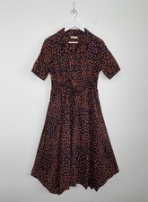 Hush Sally Midi Shirt Dress Pure Cotton Ditsy Floral Cottagecore Boho Prairie 10