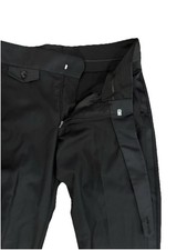 Men's Black Tuxedo Slim Fit Pants 100 Superfine 200s Wool