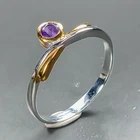 Jewelry gem Natural Amethyst Ring 925 Sterling Silver Size 6.75 /R473847