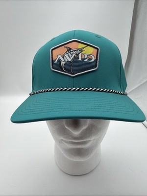 AVID Teal Snapback Hat Adjustable Swordfish Fishing Men's Casual