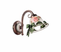 Wandleuchte Wandlampe Metall Keramik H: 17 Cm E14 Handbemalt Landhaus KüChe