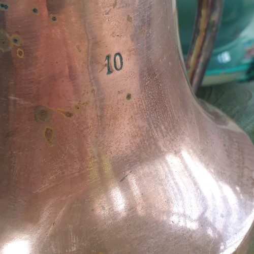 Vintage Copper Jug with Lid Rustic Water Pitcher Ale Flagon Farmhouse Decor - Picture 14 of 20