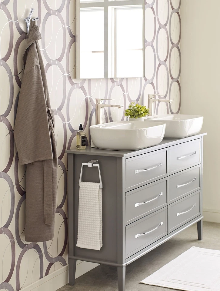 HBX3701626 | Gancho de pared decorativo triple punta Kodiak | Gancho cromado pulido... Foto 2 de 4