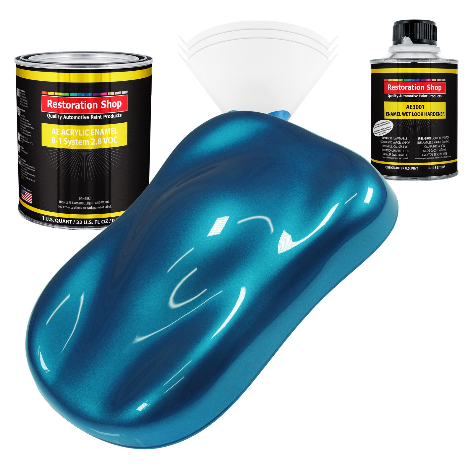 Restoration Shop Cobra Blue Metallic Acrylic Enamel Auto Paint Quart Kit