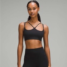 Lululemon Nulu Strappy Yoga Bra Light Support, A/B Cup Black Size 4