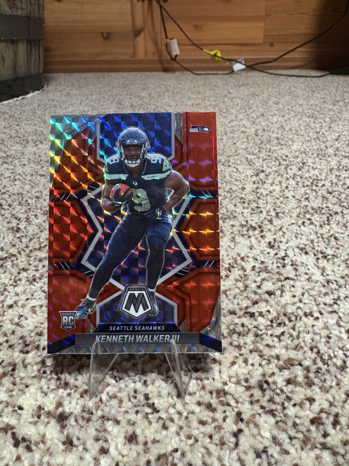 2022 Panini Mosaic - Rookies Red Mosaic Prizm #308 Kenneth Walker III (RC)