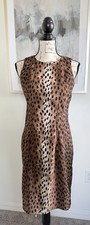 MICHAEL KORS WOMENS SLEEVELESS KNEE LENGTH ANIMAL PRINT BROWN SIZE 4 EUC