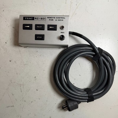 Vintage TEAC RC-601 Silver Remote Control For A-6010 reel-to-reel Tape Recorder